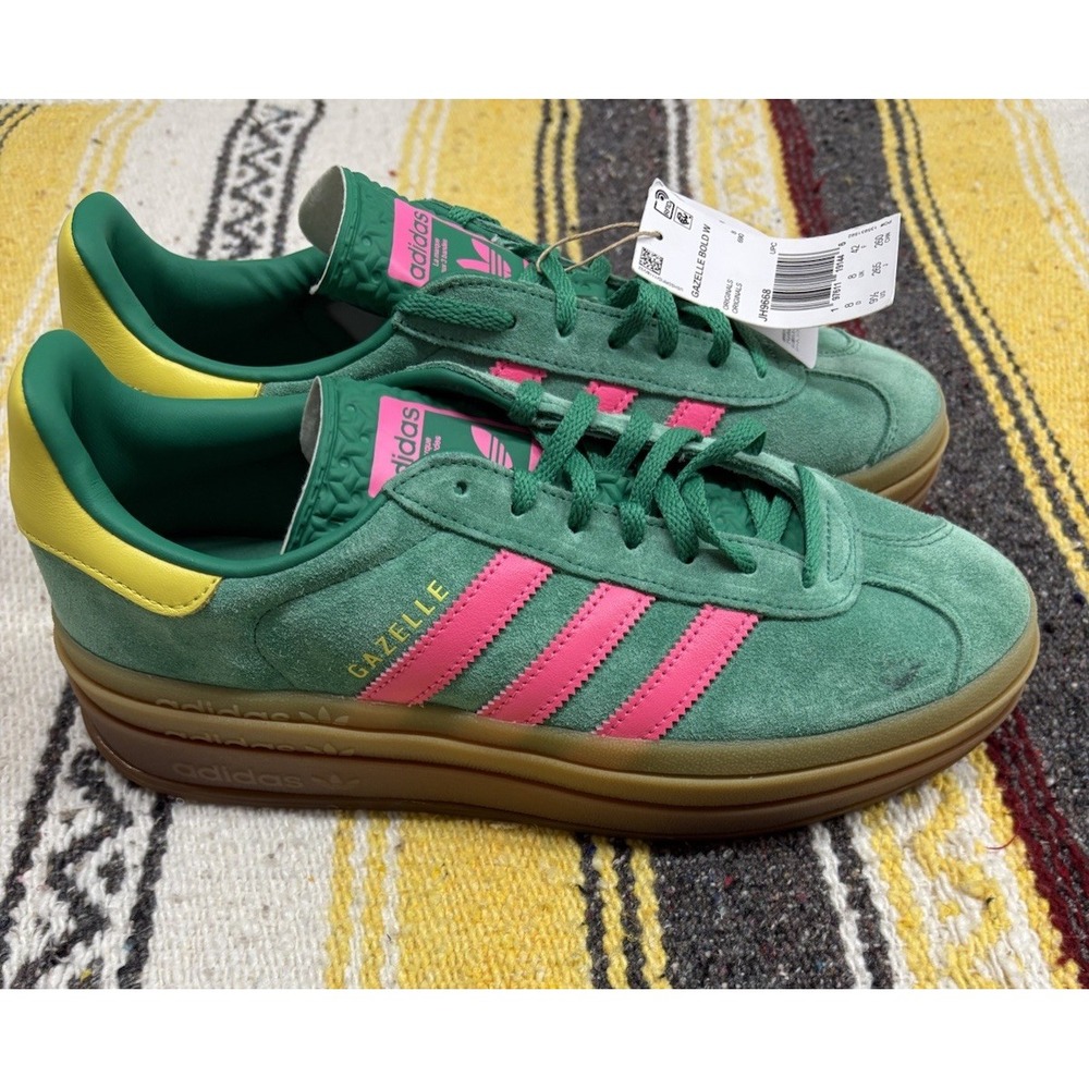 adidas Gazelle Bold  Womens Green Sneakers Casual Shoes JH9668 Size 9.5